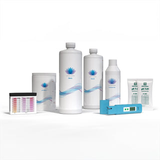 Starter Set 2 von Lotus Clean – enthält Basic, Shock, pH-Minus Granulat, Calcium Ex, pH-Tester und Pooltester zur Desinfektion, pH-Regulierung und Kalkvermeidung für kristallklares Wasser