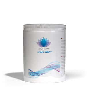 Lotus Clean System Wash Plus – entfernt braune und feste Ablagerungen in Rohren und Düsen des Whirlpools; ideal bei hartem Wasser für sichtbare Klarheit und Hygiene