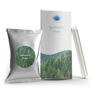SpaParfum Forest DuftPad mit reinen ätherischen Ölen – herb-holzige Duftkomposition mit Zitrusnoten, ohne Alkohol oder Konservierungsstoffe, sorgt für klares Wasser und ein natürliches Waldgefühl